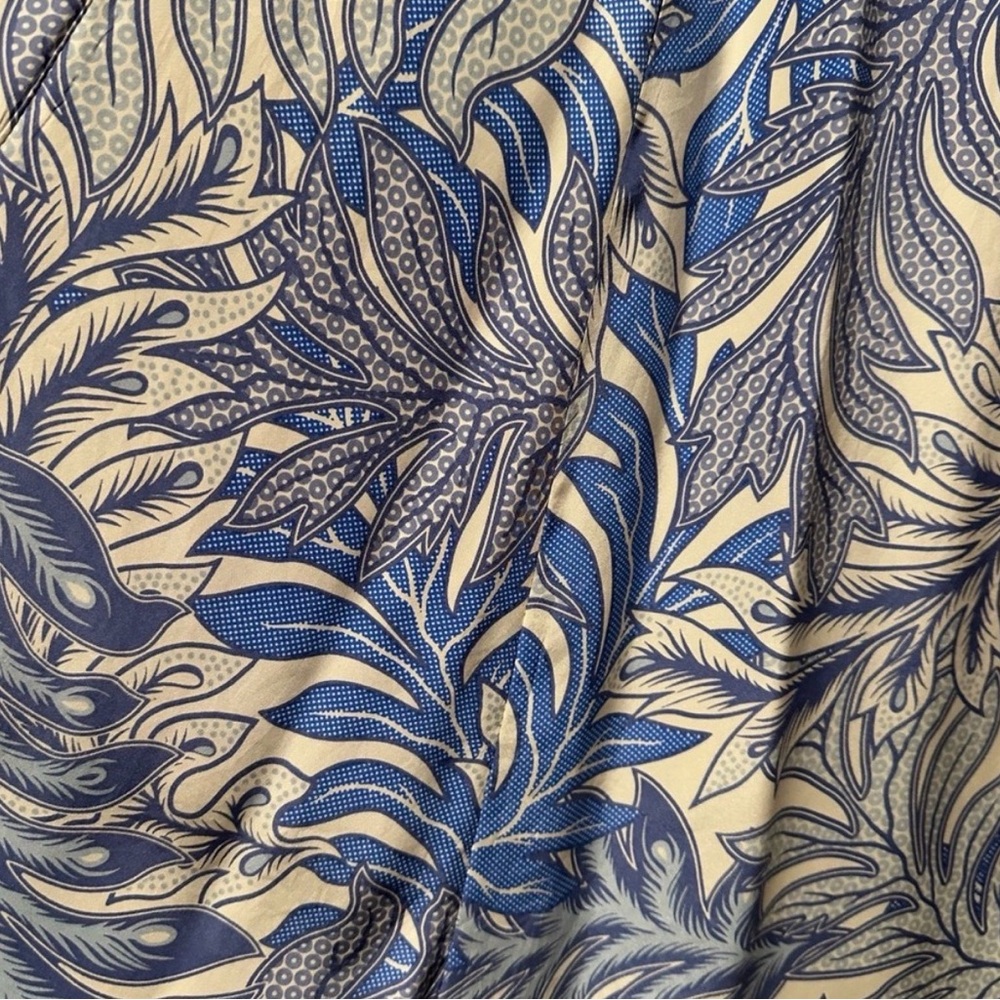 Natalie Martin Blue and Cream Patterned Silk Dress - Picture 5 of 6